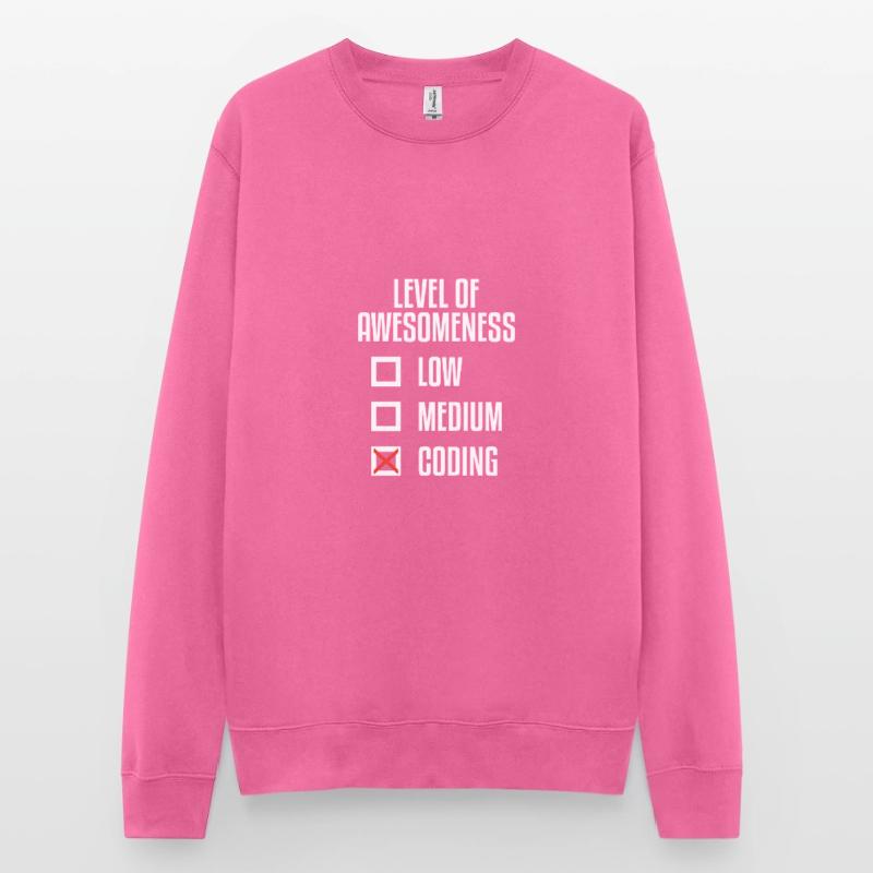 Level Of Awesomeness Low Medium Coding Programming Unisex Pullover