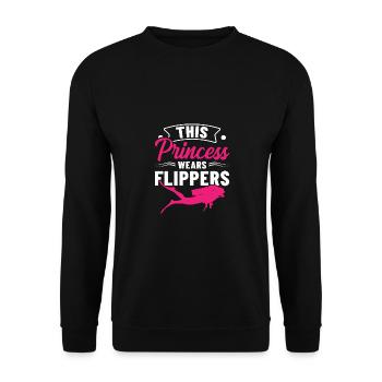 This Princess Wear Flippers Diver Scuba Diver Divi - Unisex Pullover - Schwarz - Vorne - Alina (178cm) & Michal (187cm)