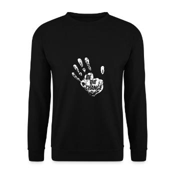 Be The Change Gay Pride Lgbtq Rainbow Transgender - Unisex Pullover - Schwarz - Vorne - Alina (178cm) & Michal (187cm)
