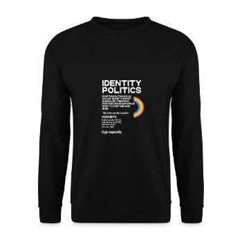 Identity Politics Pride Lgbtq Rainbow Transgender - Unisex Pullover - Schwarz - Vorne - Alina (178cm) & Michal (187cm)