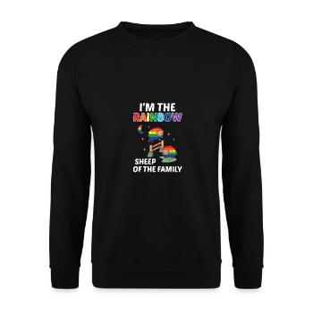 I'm The Rainbow Sheep In The Family Lesbian Love G - Unisex Pullover - Schwarz - Vorne - Alina (178cm) & Michal (187cm)