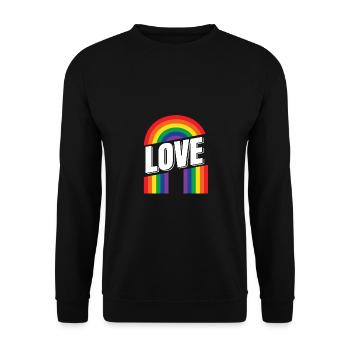 Pride Heart Lgbtq Bisexual Rainbow Love Transgende - Unisex Pullover - Schwarz - Vorne - Alina (178cm) & Michal (187cm)