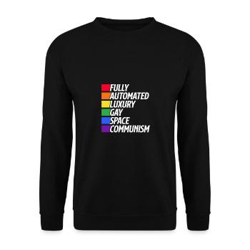 Fully Automated Luxury Gay Space Communism Lesbian - Unisex Pullover - Schwarz - Vorne - Alina (178cm) & Michal (187cm)