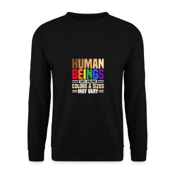 Human Beings 100% Organic Colors And Sizes May Var - Unisex Pullover - Schwarz - Vorne - Alina (178cm) & Michal (187cm)