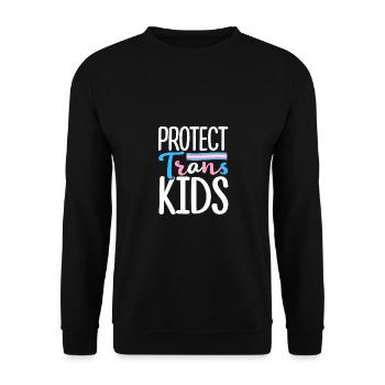 Protect Trans Kids Lgbtq Rainbow Pride Diversity Q - Unisex Pullover - Schwarz - Vorne - Alina (178cm) & Michal (187cm)
