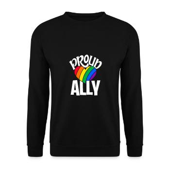 Proud Ally Rainbow Lgbtq Gay Diversity Transgender - Unisex Pullover - Schwarz - Vorne - Alina (178cm) & Michal (187cm)
