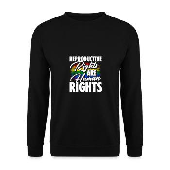 Reproductive Rights Are Human Rights Bisexual Tran - Unisex Pullover - Schwarz - Vorne - Alina (178cm) & Michal (187cm)