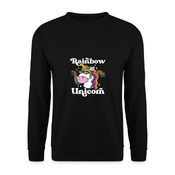 Rainbow Unicorn Bisexual Transgender Pride Rainbow - Unisex Pullover - Schwarz - Vorne - Alina (178cm) & Michal (187cm)