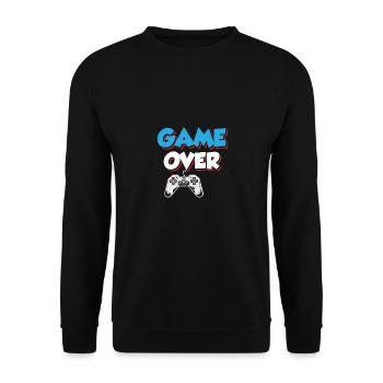 Game Over Play Again Yes No Video Game Player Gami - Unisex Pullover - Schwarz - Vorne - Alina (178cm) & Michal (187cm)