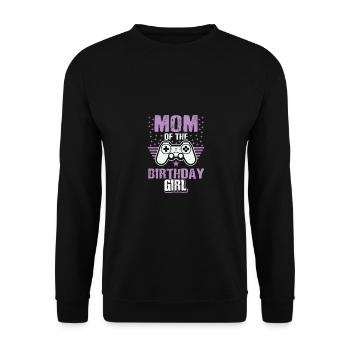 Mom Of The Birthday Girl Video Game Player Gaming - Unisex Pullover - Schwarz - Vorne - Alina (178cm) & Michal (187cm)