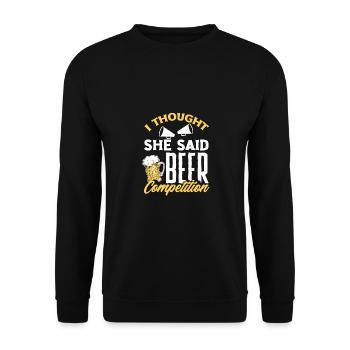 I Thought She Said Beer Competition Cheerleading C - Unisex Pullover - Schwarz - Vorne - Alina (178cm) & Michal (187cm)