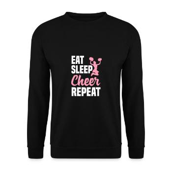 Eat Sleep Cheer Repeat Cheerleading Cheerleader Gy - Unisex Pullover - Schwarz - Vorne - Alina (178cm) & Michal (187cm)