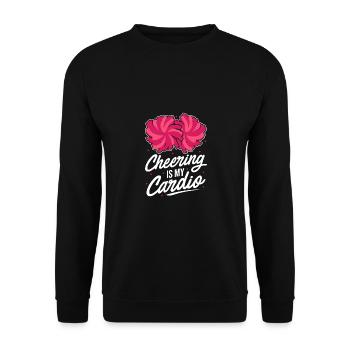 Cheering Is My Cardio Cheerleading Cheerleader Gym - Unisex Pullover - Schwarz - Vorne - Alina (178cm) & Michal (187cm)