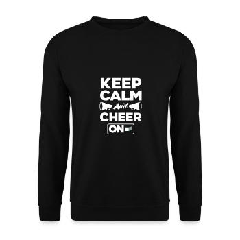 Keep Calm And Cheer On Gymnast Cheerleader Cheerle - Unisex Pullover - Schwarz - Vorne - Alina (178cm) & Michal (187cm)