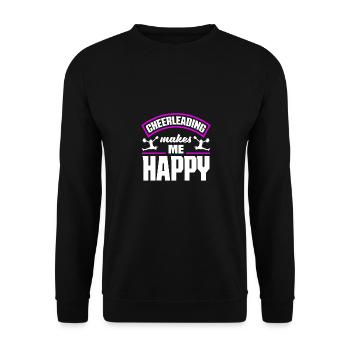Cheerleading Makes Me Happy Cheerleader Gymnast Ch - Unisex Pullover - Schwarz - Vorne - Alina (178cm) & Michal (187cm)