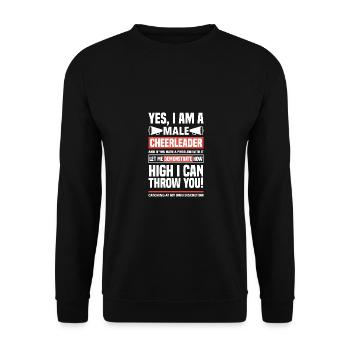 Yes I Am A Male Cheerleader Cheerleading Cheerdanc - Unisex Pullover - Schwarz - Vorne - Alina (178cm) & Michal (187cm)