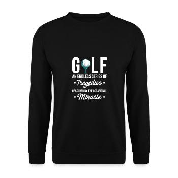 Golf An Endless Series Of Tragedies Golfing Golf P - Unisex Pullover - Schwarz - Vorne - Alina (178cm) & Michal (187cm)
