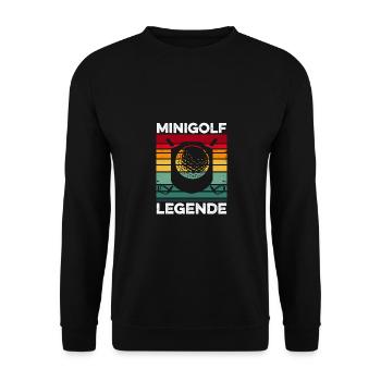 Minigolf Legende Retro Golfspieler Golfen Golfplat - Unisex Pullover - Schwarz - Vorne - Alina (178cm) & Michal (187cm)