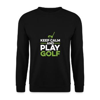 Keep Kalm And Play Golf Golf Player Golfing Driver - Unisex Pullover - Schwarz - Vorne - Alina (178cm) & Michal (187cm)