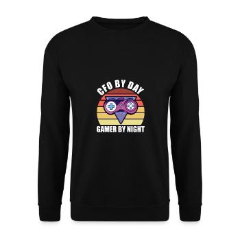 CFO By Day Gamer By Night Video Game Player Gaming - Unisex Pullover - Schwarz - Vorne - Alina (178cm) & Michal (187cm)