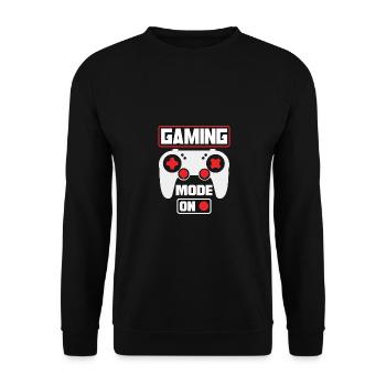 Gaming Mode On Video Game Player Gaming Games Nerd - Unisex Pullover - Schwarz - Vorne - Alina (178cm) & Michal (187cm)