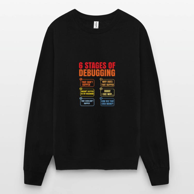 6 Stages Of Debugging Coder Programmer Software De Unisex Pullover