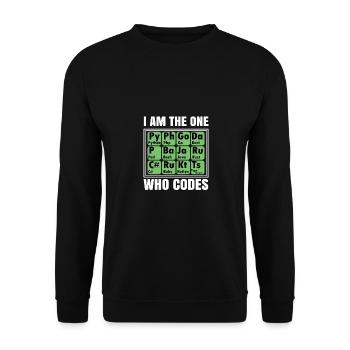 I Am The One Who Codes Programming Programmer Nerd - Unisex Pullover - Schwarz - Vorne - Alina (178cm) & Michal (187cm)