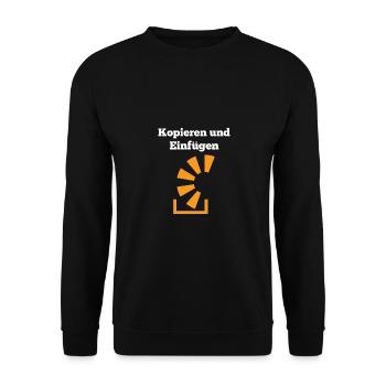 Kopieren Und Einfügen Programmierer Entwickler Cod - Unisex Pullover - Schwarz - Vorne - Alina (178cm) & Michal (187cm)