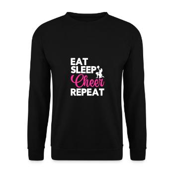 Eat Sleep Cheer Repeat Cheerleading Cheerleader Gy - Unisex Pullover - Schwarz - Vorne - Alina (178cm) & Michal (187cm)