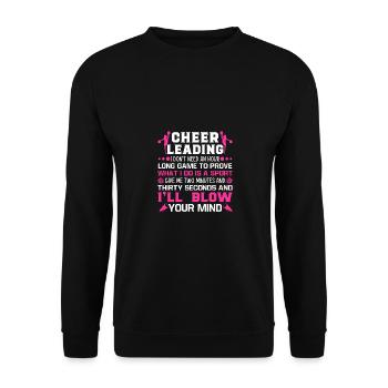 Cheerleading I Don't Need An Hour Cheerleader Gymn - Unisex Pullover - Schwarz - Vorne - Alina (178cm) & Michal (187cm)