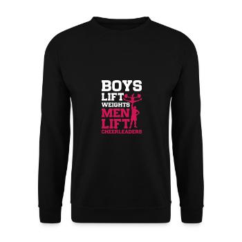 Boys Lift Weights Men Lift Cheerleaders Gymnast Ch - Unisex Pullover - Schwarz - Vorne - Alina (178cm) & Michal (187cm)