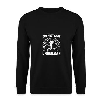 Der Arzt Sagt Es Ist Unheilbar Golfspieler Golfen - Unisex Pullover - Schwarz - Vorne - Alina (178cm) & Michal (187cm)