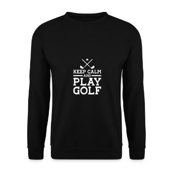 Keep Calm And Play Golf Golf Player Golfing Driver - Unisex Pullover - Schwarz - Vorne - Alina (178cm) & Michal (187cm)