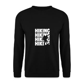 Retro Graphic Hiking Hiker Mountaineering Trekking - Unisex Pullover - Schwarz - Vorne - Alina (178cm) & Michal (187cm)