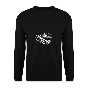 Meditation King Meditate Meditation Relaxation Nam - Unisex Pullover - Schwarz - Vorne - Alina (178cm) & Michal (187cm)