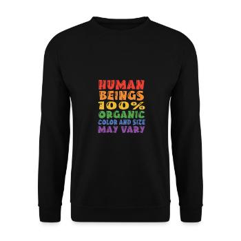 Human Beings 100% Organic Colors And Sizes May Var - Unisex Pullover - Schwarz - Vorne - Alina (178cm) & Michal (187cm)