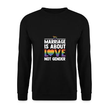 Marriage Is About Love Not Gender Lgbtq Diversity - Unisex Pullover - Schwarz - Vorne - Alina (178cm) & Michal (187cm)