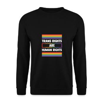 Trans Rights Are Human Rights Gay Rainbow Lgbtq Qu - Unisex Pullover - Schwarz - Vorne - Alina (178cm) & Michal (187cm)