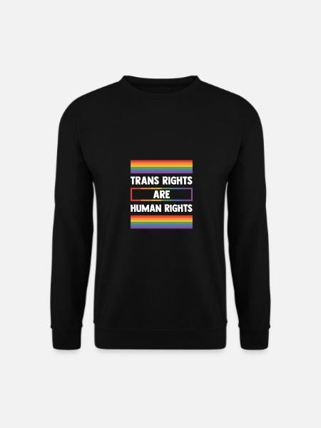 Trans Rights Are Human Rights Gay Rainbow Lgbtq Qu - Unisex Pullover - Schwarz