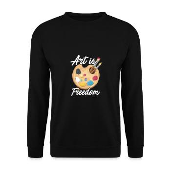 Art Is Freedom Artist Brush Colors Master Painter - Unisex Pullover - Schwarz - Vorne - Alina (178cm) & Michal (187cm)