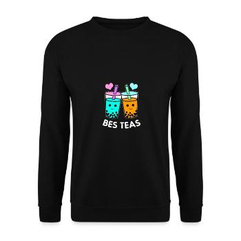 Besties Graphic Tea Lover Tea Drinker Tea Brewing - Unisex Pullover - Schwarz - Vorne - Alina (178cm) & Michal (187cm)