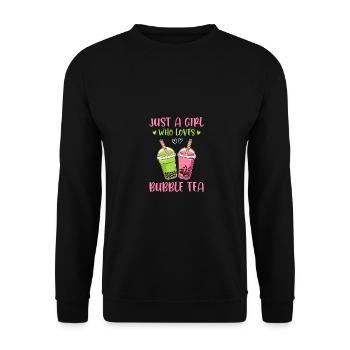 Just A Girl Who Loves Tea Tea Drinker Tea Lover Cu - Unisex Pullover - Schwarz - Vorne - Alina (178cm) & Michal (187cm)