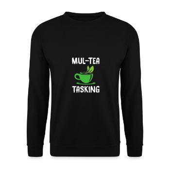 Mul-Tea Tasking Tea Lover Tea Drinker Tea Brewing - Unisex Pullover - Schwarz - Vorne - Alina (178cm) & Michal (187cm)