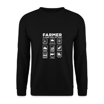 Farmer I'm More Than You Think Farming Tractor Agr - Unisex Pullover - Schwarz - Vorne - Alina (178cm) & Michal (187cm)