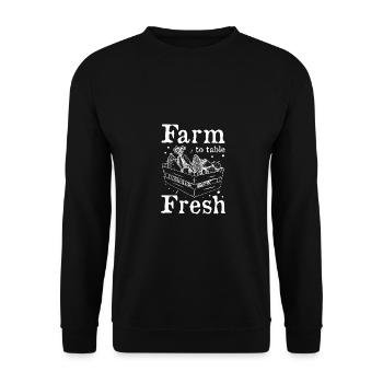 Farm To Table Fresh Graphic Tractor Tractor Drivin - Unisex Pullover - Schwarz - Vorne - Alina (178cm) & Michal (187cm)