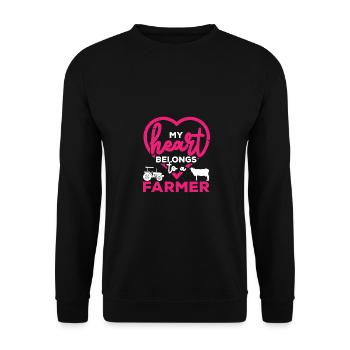 My Heart Belongs To A Farmer Agriculture Tractor D - Unisex Pullover - Schwarz - Vorne - Alina (178cm) & Michal (187cm)