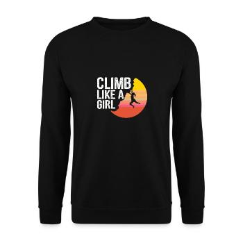 Climbing Mountaineering Climbers Mountain Mountains Hiking - Unisex Sweatshirt - black - Front - Alina (178cm) & Michal (187cm)