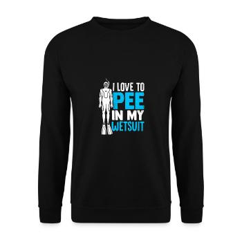 I Love To Pee In My Wetsuit Scuba Diver Diving Sno - Unisex Pullover - Schwarz - Vorne - Alina (178cm) & Michal (187cm)