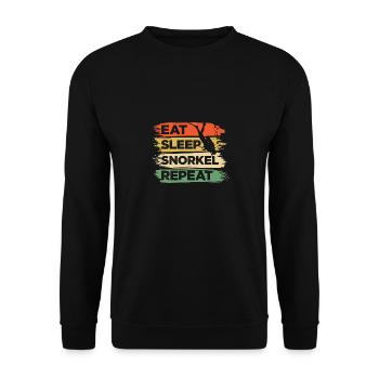 Eat Sleep Snorkel Repeat Scuba Diver Diving Snorke - Unisex Pullover - Schwarz - Vorne - Alina (178cm) & Michal (187cm)