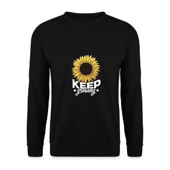 Keep Growing Flowers Gardener Botanical Gardener F - Unisex Pullover - Schwarz - Vorne - Alina (178cm) & Michal (187cm)